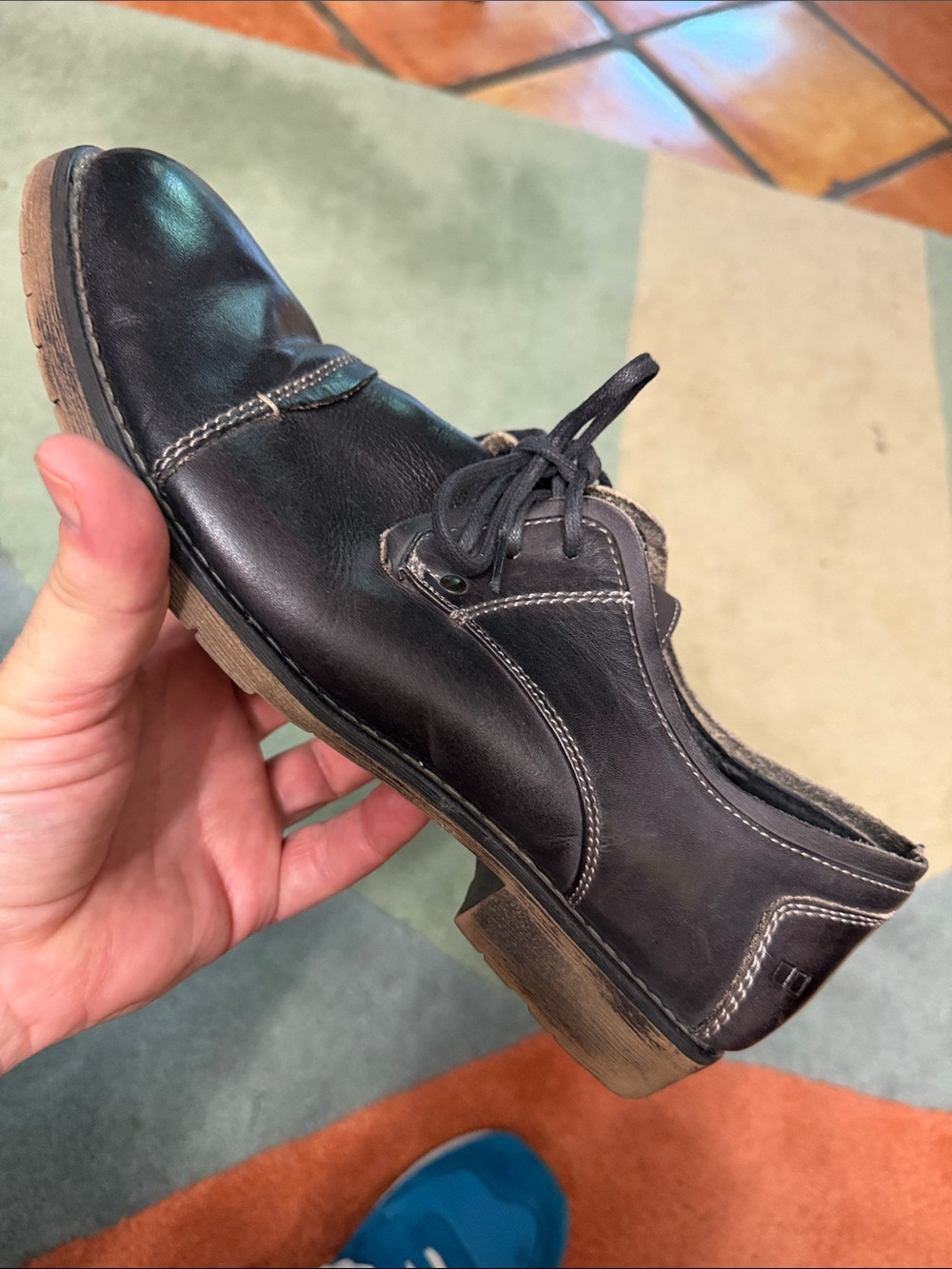 Bed Stu Men's Black Lace-Up Leather Casual Shoe